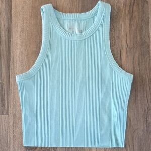 Aerie Turquoise Ribbed Tank Top